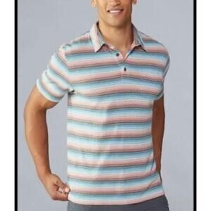 Patagonia Men's Trail Harbor Polo In Pink & Blue Size Large